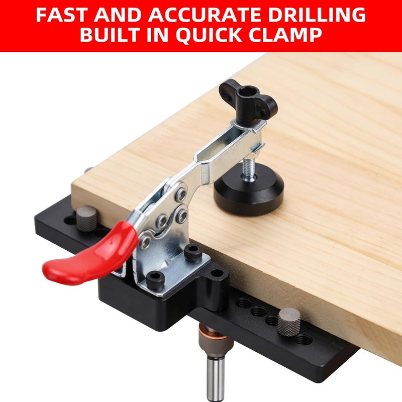 goingmake Metal Concealed Hinge Jig with Quick Clamp and Dust Vacuum Adapter Concealed Door Hinge Jig 35mm Cabinet Hinge Jig Hinge Hole Drilling Jig for Woodworking Door Cabinet Hinges Mounting Tool - Image 2